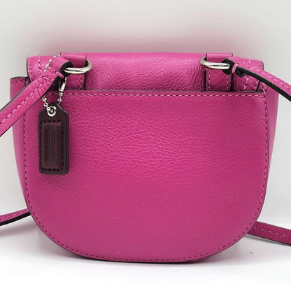 COACH Shoulder Bag Purse Turn Lock Leather Pink Authentic