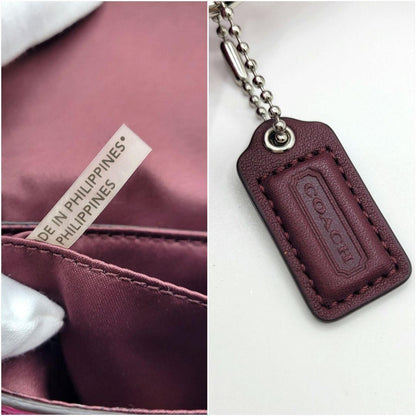 COACH Shoulder Bag Purse Turn Lock Leather Pink Authentic