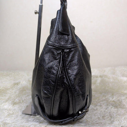 Salvatore Ferragamo Shoulder Bag Purse Gancini Black Leather Authentic