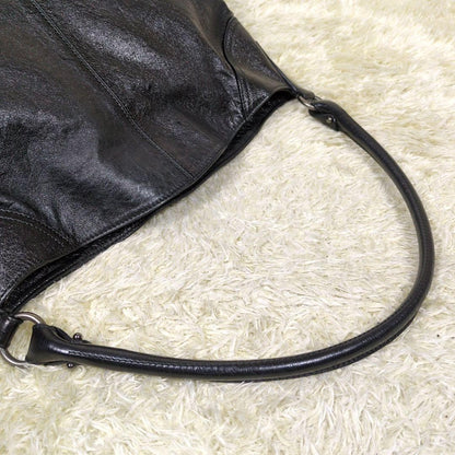 Salvatore Ferragamo Shoulder Bag Purse Gancini Black Leather Authentic
