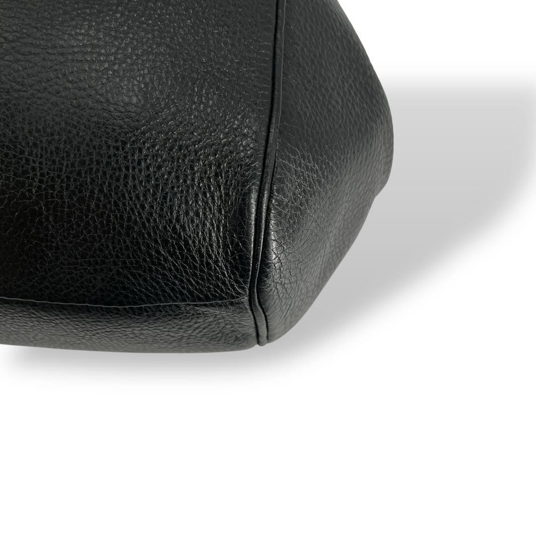 COACH Shoulder Bag Purse 2way Turn Lock Leather Black Authentic