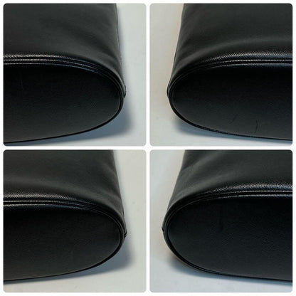 Salvatore Ferragamo Hand Bag Tote Purse Gancini Leather Authentic Black