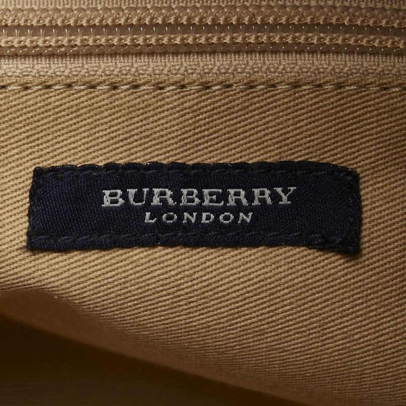 BURBERRY Hand Bag Tote Purse Nova Check Canvas Leather Beige Authentic