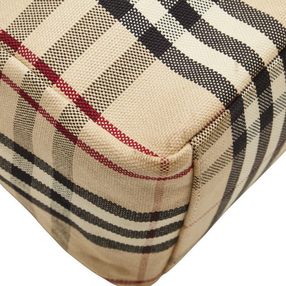 BURBERRY Hand Bag Tote Purse Nova Check Canvas Leather Beige Authentic