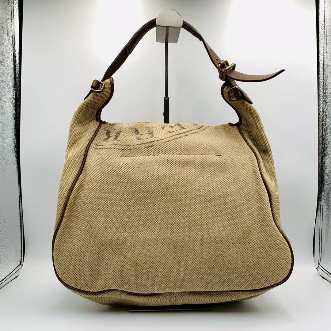 BURBERRY Shoulder Bag Purse 2way Canvas Leather Brown Beige Authentic