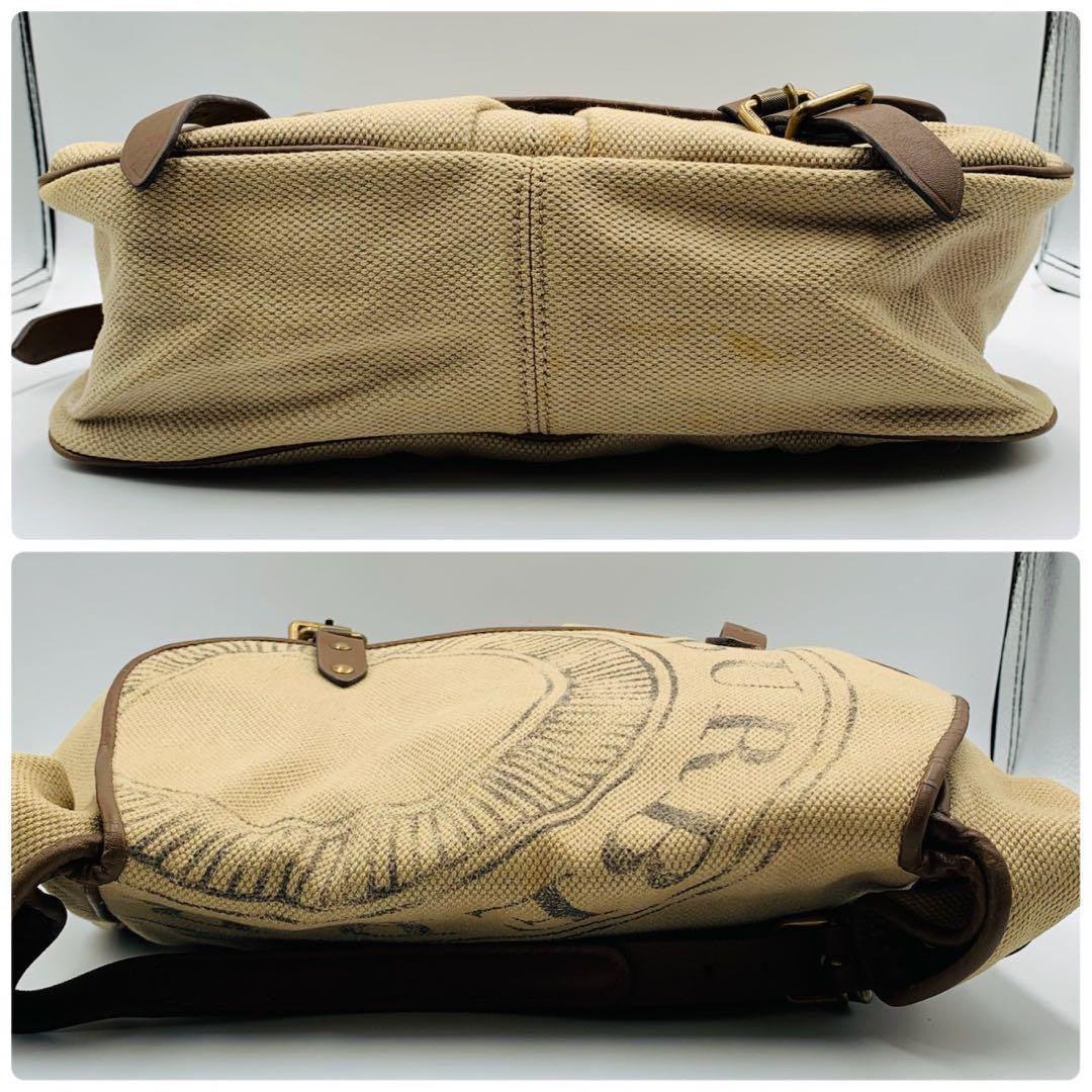 BURBERRY Shoulder Bag Purse 2way Canvas Leather Brown Beige Authentic