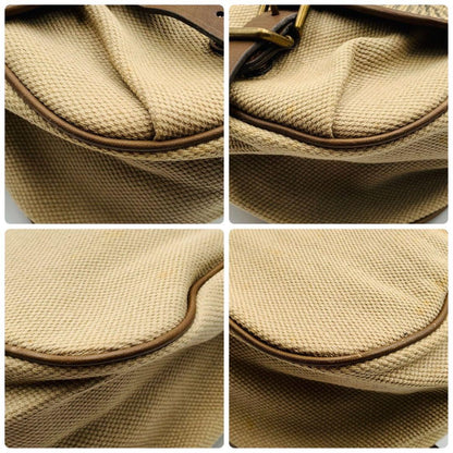 BURBERRY Shoulder Bag Purse 2way Canvas Leather Brown Beige Authentic