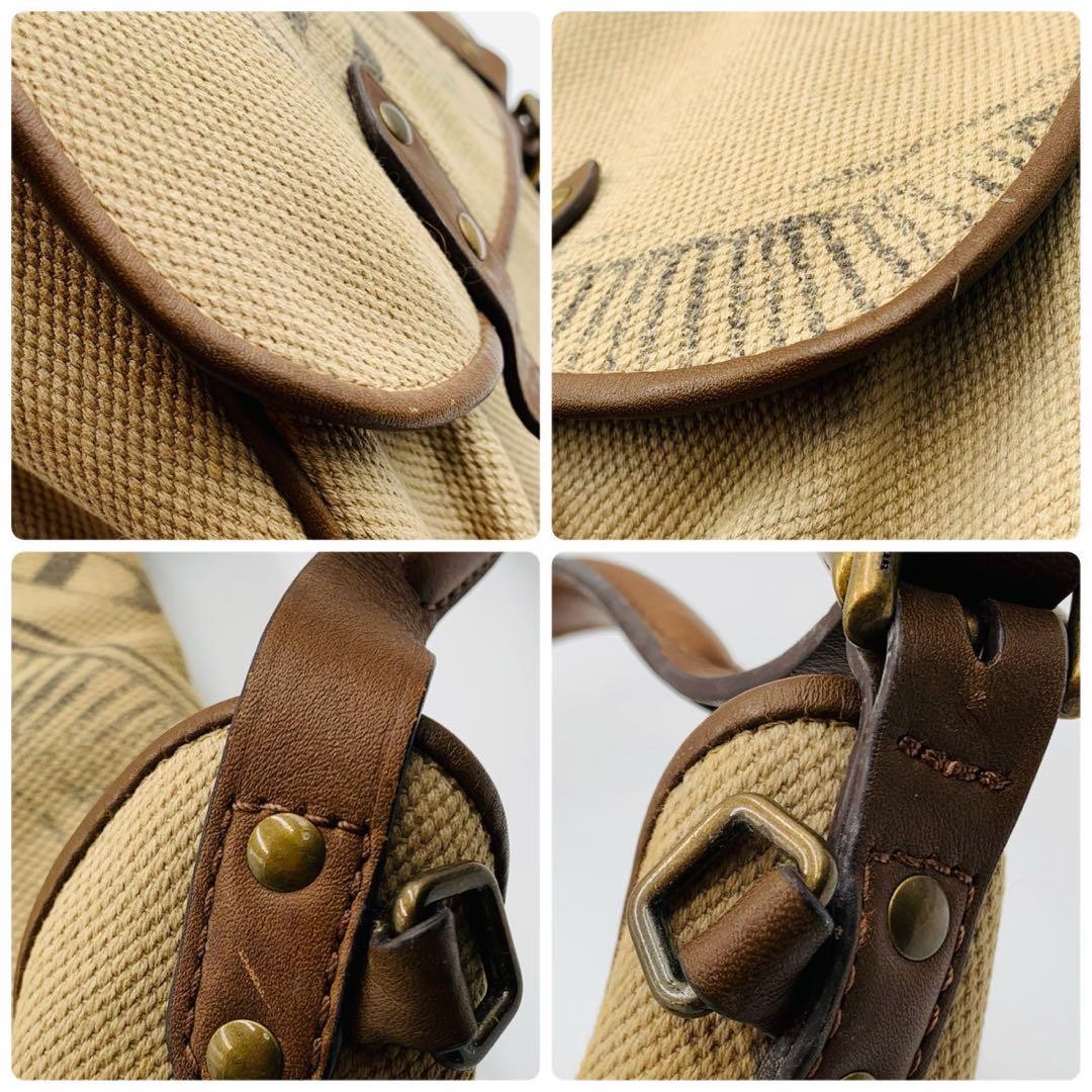 BURBERRY Shoulder Bag Purse 2way Canvas Leather Brown Beige Authentic