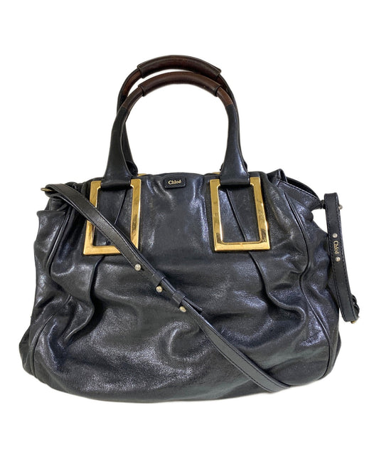 Chloe Hand Shoulder Bag Tote Purse 2way Ethel Black Authentic