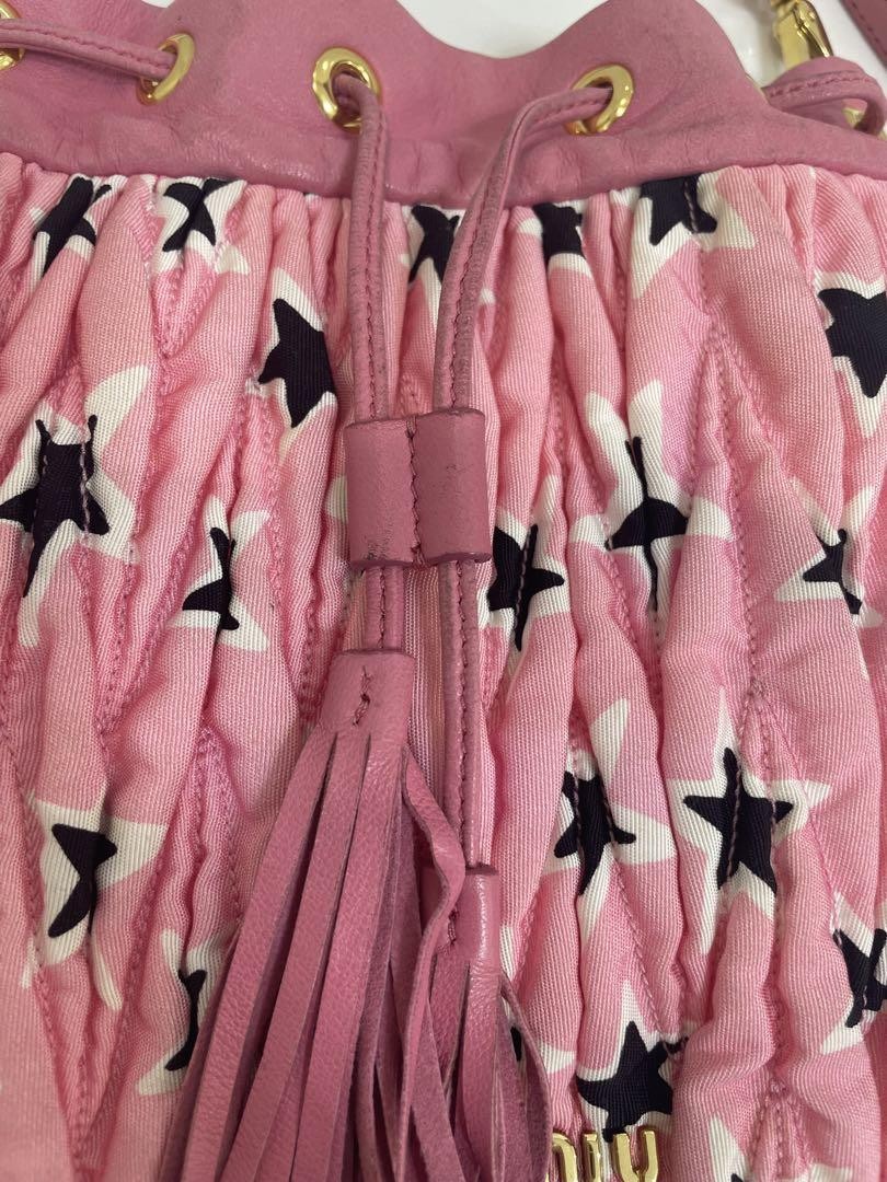 MIU MIU Shoulder Bag Purse Logo Pink Authentic
