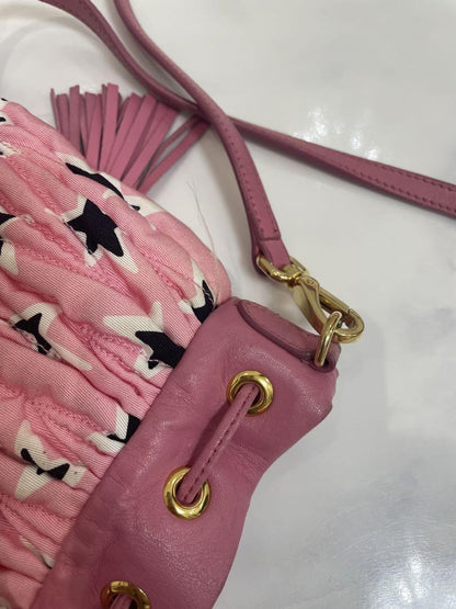 MIU MIU Shoulder Bag Purse Logo Pink Authentic