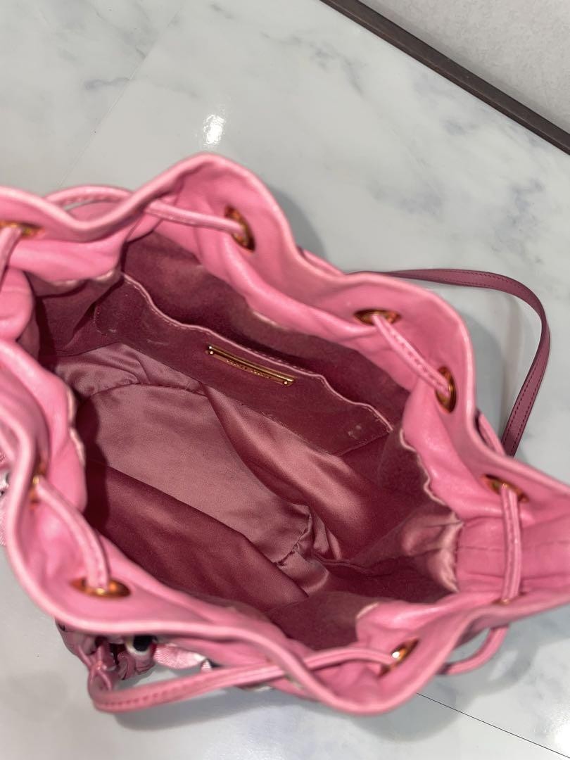 MIU MIU Shoulder Bag Purse Logo Pink Authentic