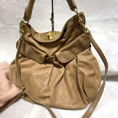 MIU MIU Hand Shoulder Bag Tote Purse 2way Leather Authentic