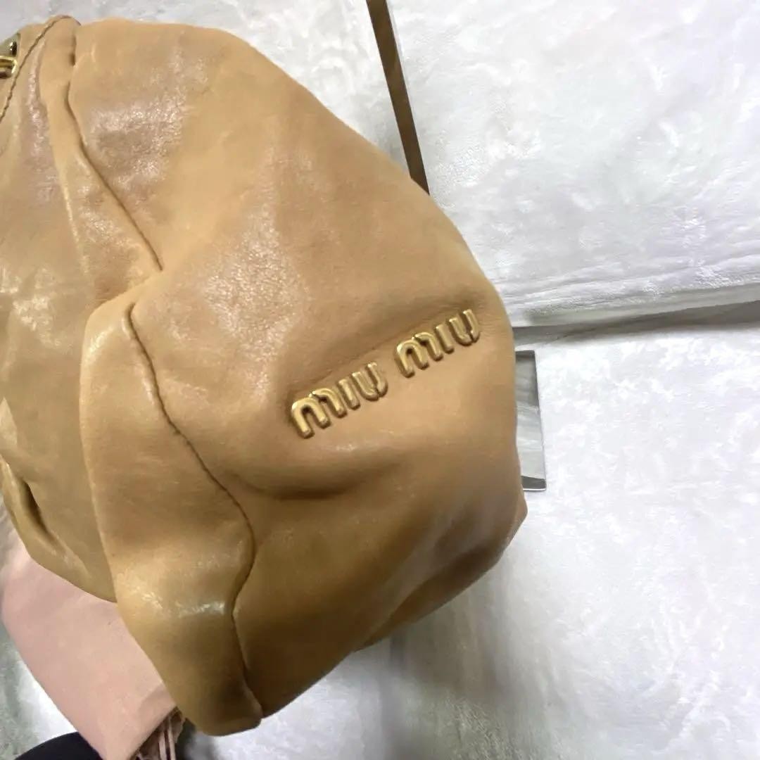 MIU MIU Hand Shoulder Bag Tote Purse 2way Leather Authentic