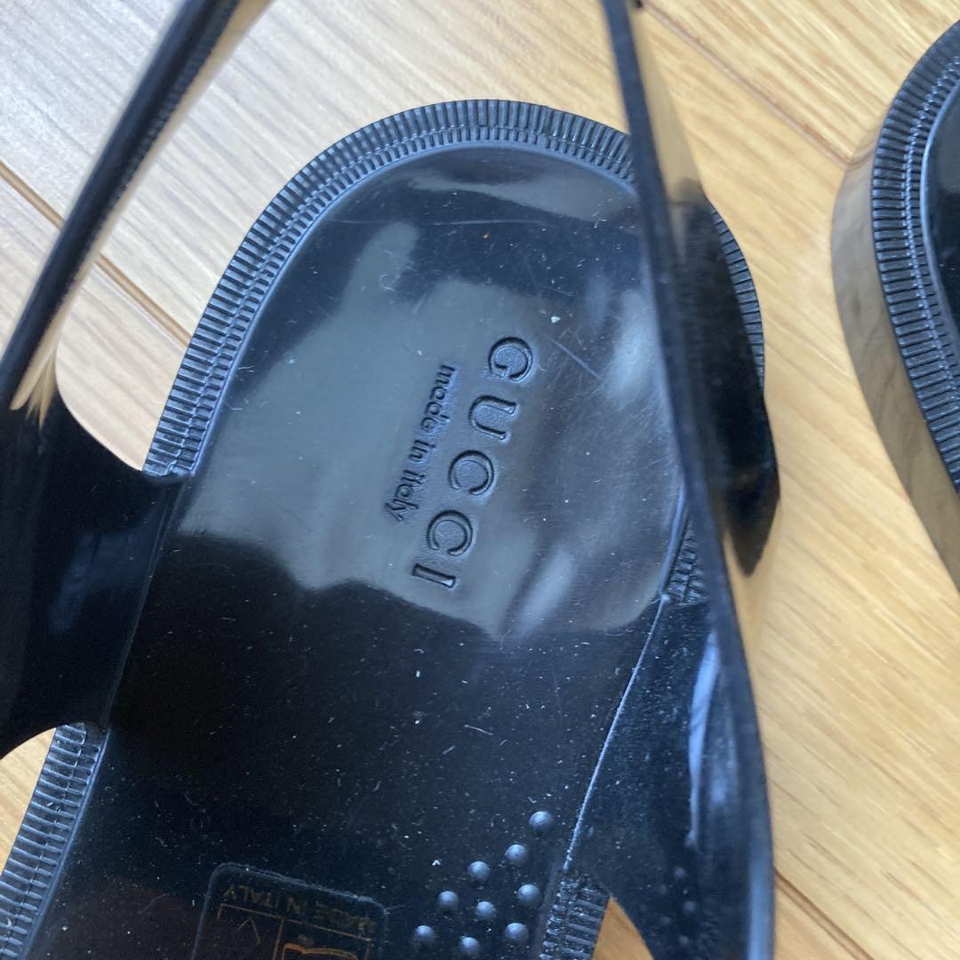 GUCCI Sandals Shoes GG EU 36 US 6 Black Authentic