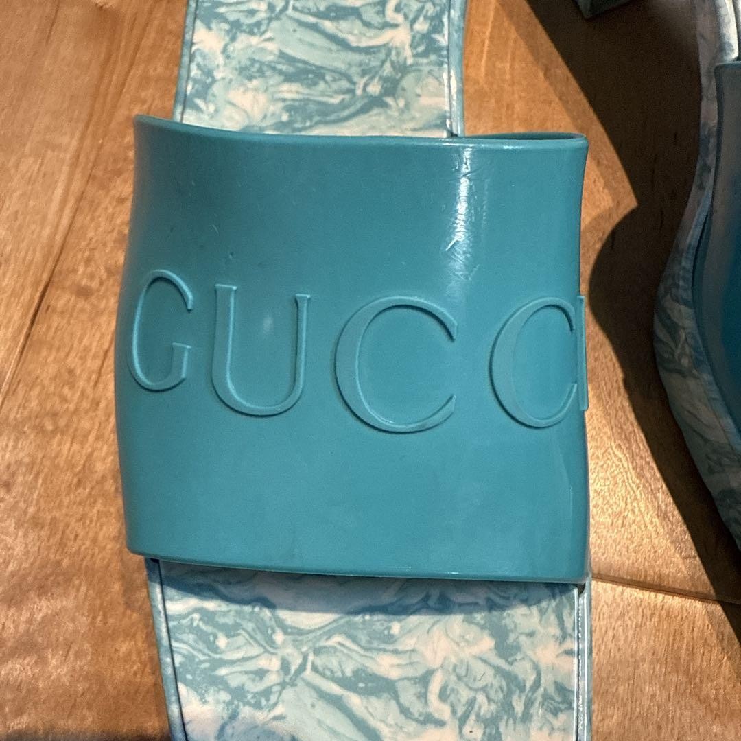 GUCCI Heel Sandals Shoes EU 38 US 8 Blue Authentic