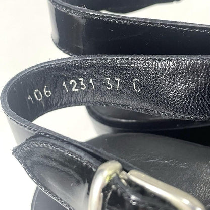 GUCCI Sandals Shoes Horse bit EU 37.0 US 7.0 Leather Black Authentic