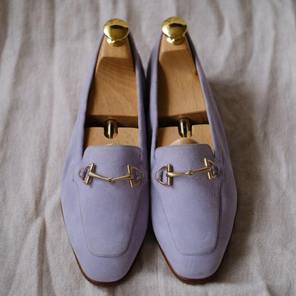 GUCCI Loafers Shoes Horse Bit EU 36 US 6 Suede Lavender Authentic