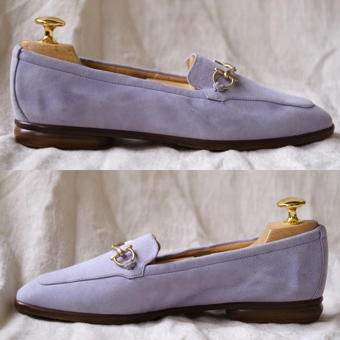 GUCCI Loafers Shoes Horse Bit EU 36 US 6 Suede Lavender Authentic