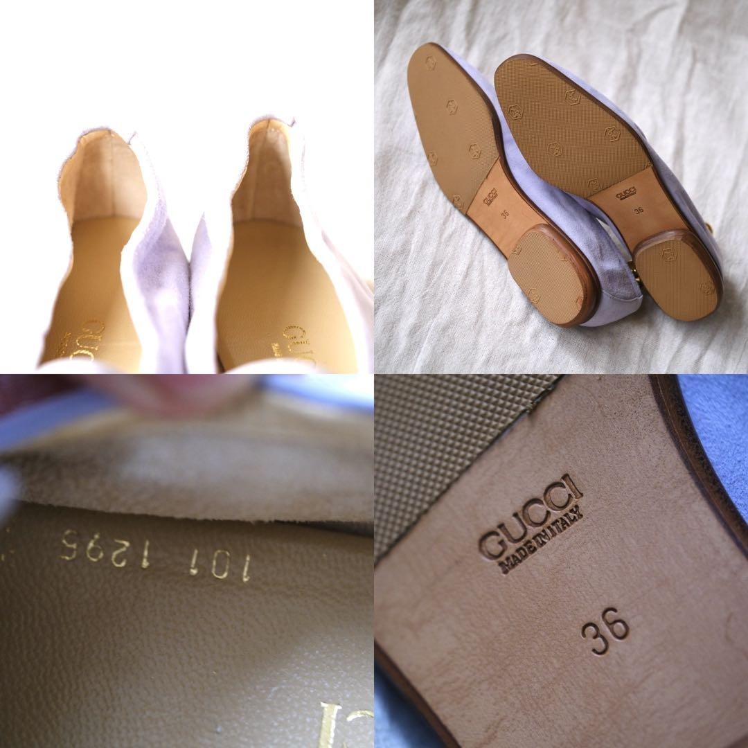 GUCCI Loafers Shoes Horse Bit EU 36 US 6 Suede Lavender Authentic