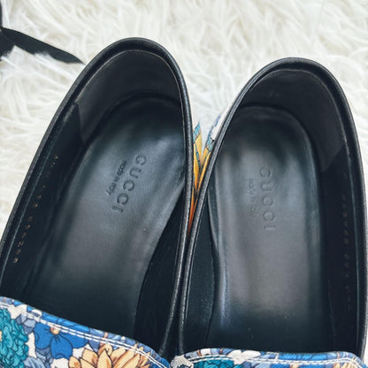 GUCCI Loafers Shoes Horse Bit EU 36.5 US 6.5 Blue Yellow Authentic