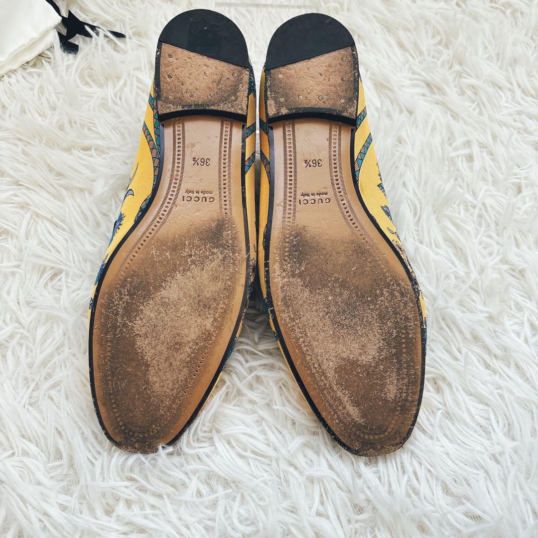 GUCCI Loafers Shoes Horse Bit EU 36.5 US 6.5 Blue Yellow Authentic