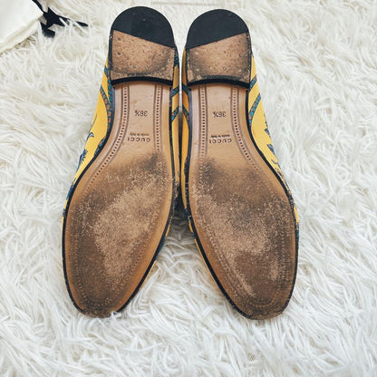 GUCCI Loafers Shoes Horse Bit EU 36.5 US 6.5 Blue Yellow Authentic