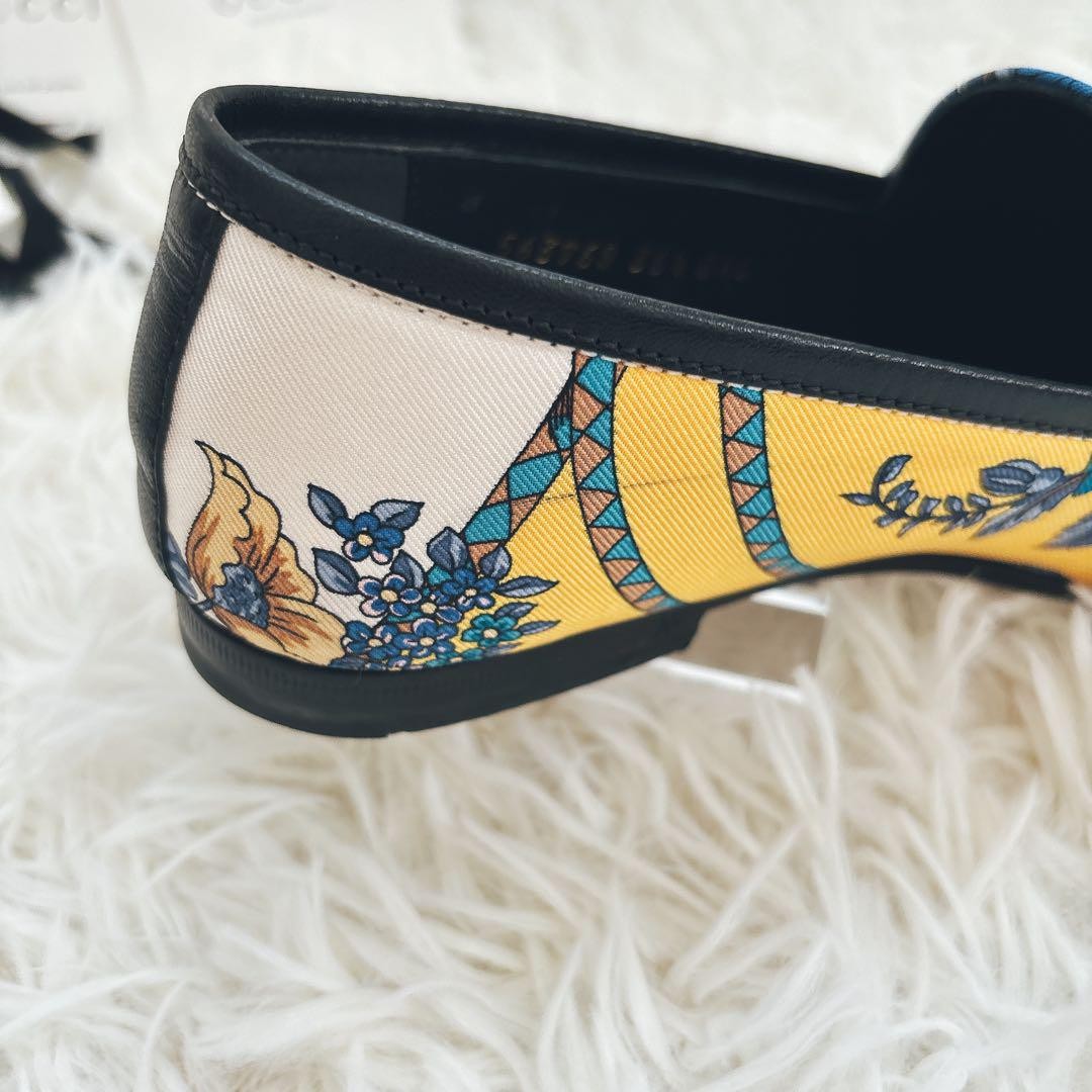 GUCCI Loafers Shoes Horse Bit EU 36.5 US 6.5 Blue Yellow Authentic