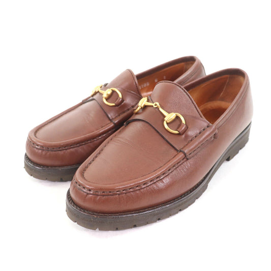 GUCCI Loafers Shoes Horse Bit EU 36 US 6 Leather Brown Authentic