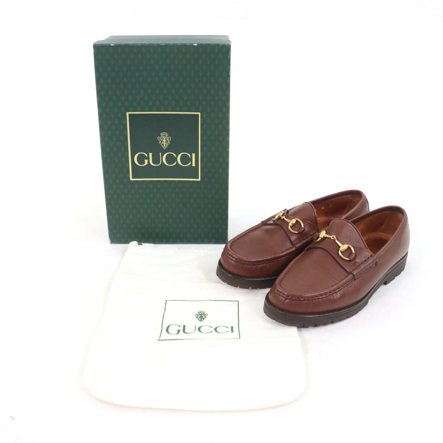 GUCCI Loafers Shoes Horse Bit EU 36 US 6 Leather Brown Authentic