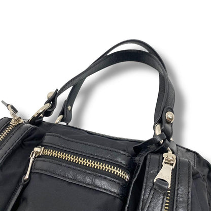 Dolce & Gabbana Hand Bag Tote Purse Nylon Leather Black Authentic