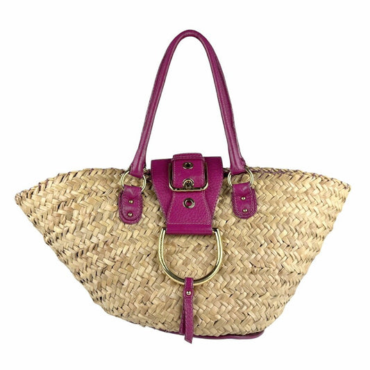 Dolce & Gabbana Hand Bag Tote Purse Leopard Natural Purple Authentic