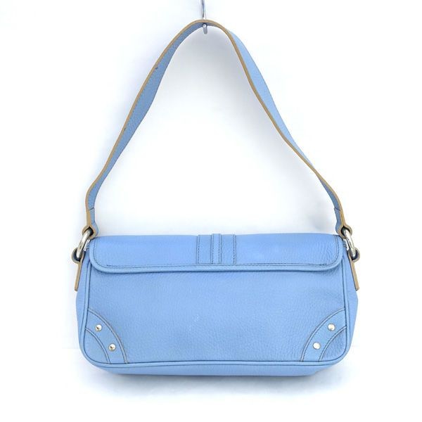 BURBERRY Hand Bag Tote Purse Nova Check Leather Light Blue Authentic