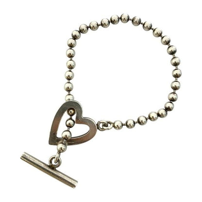 GUCCI Bracelet Bangle Open Heart Silver 925 Women Accessory Authentic
