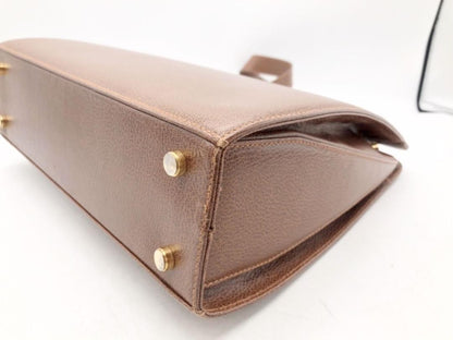 Salvatore Ferragamo Gancini handbag Purse Brown Leather Authentic Women's Used