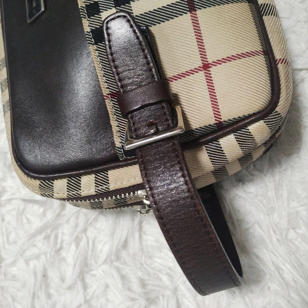BURBERRY Second Bag Clutch Bag Nova Check Leather Canvas Beige Authentic