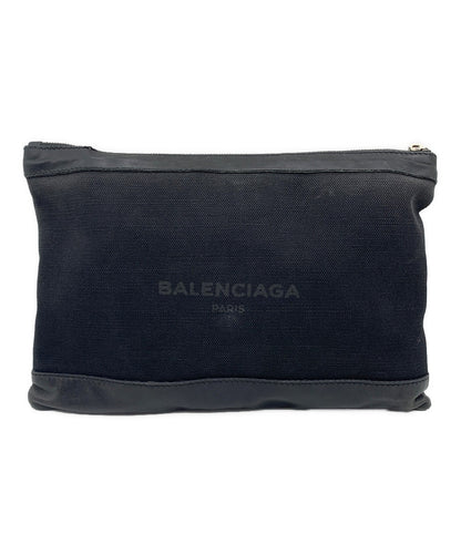 BALENCIAGA Clutch Bag Second Bag Logo Black Authentic