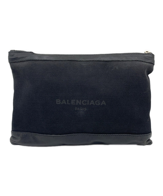 BALENCIAGA Clutch Bag Second Bag Logo Black Authentic