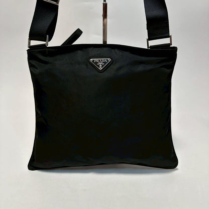 PRADA shoulder bag Purse Logo Nylon Black Unisex Used Authentic