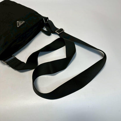 PRADA shoulder bag Purse Logo Nylon Black Unisex Used Authentic
