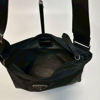PRADA shoulder bag Purse Logo Nylon Black Unisex Used Authentic