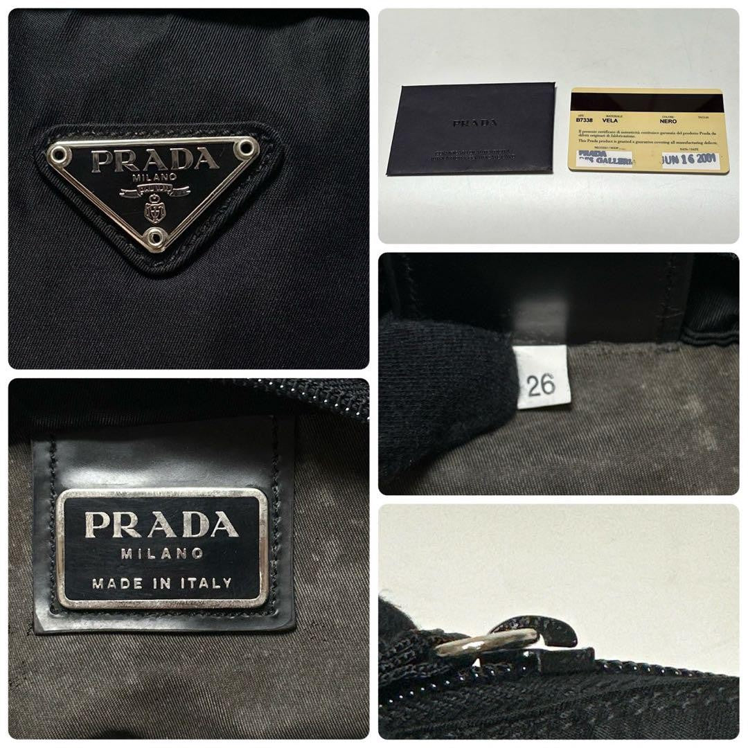 PRADA shoulder bag Purse Logo Nylon Black Unisex Used Authentic