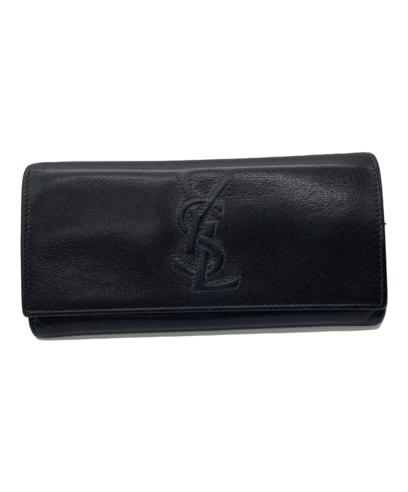 Saint Laurent Flap Wallet Long Purse YSL Cassandra Black Authentic