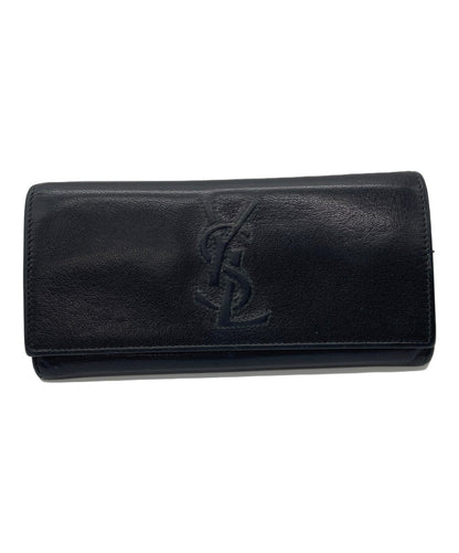 Saint Laurent Flap Wallet Long Purse YSL Cassandra Black Authentic