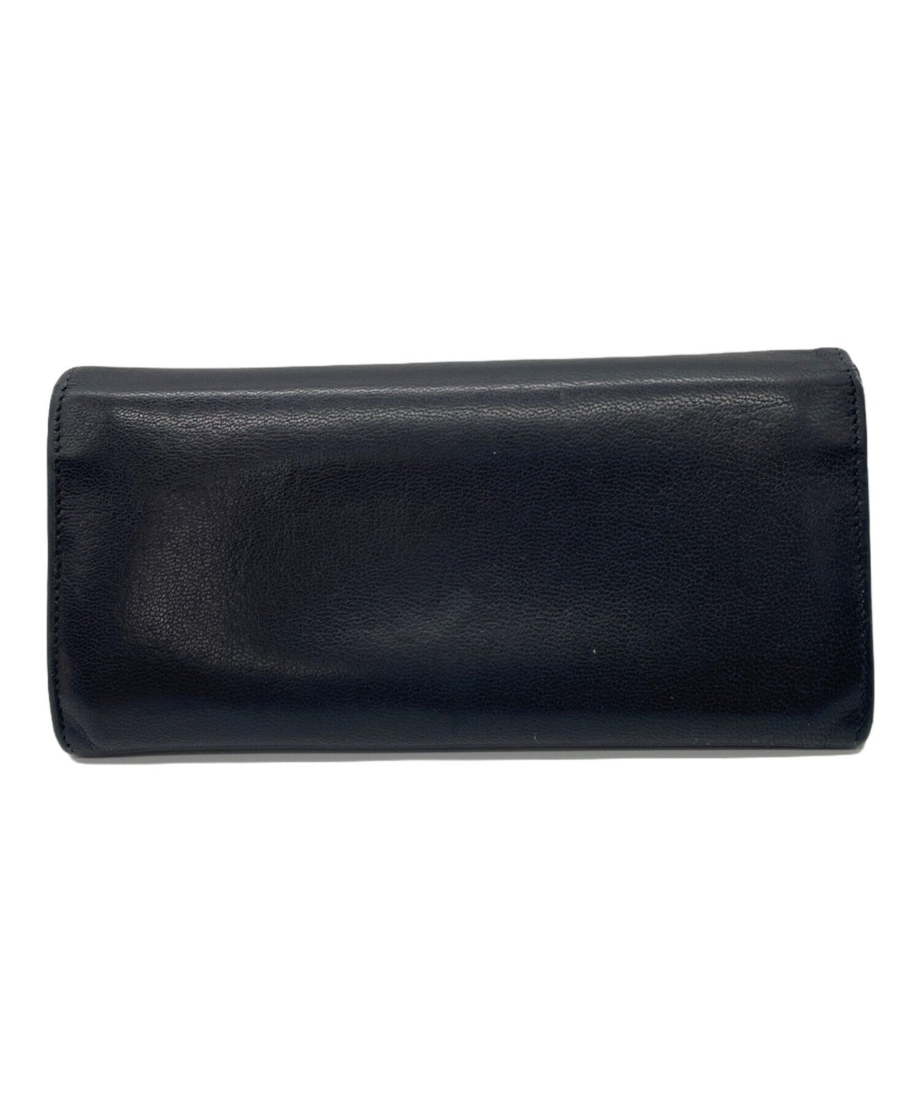 Saint Laurent Flap Wallet Long Purse YSL Cassandra Black Authentic