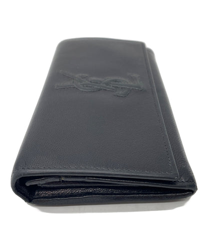 Saint Laurent Flap Wallet Long Purse YSL Cassandra Black Authentic