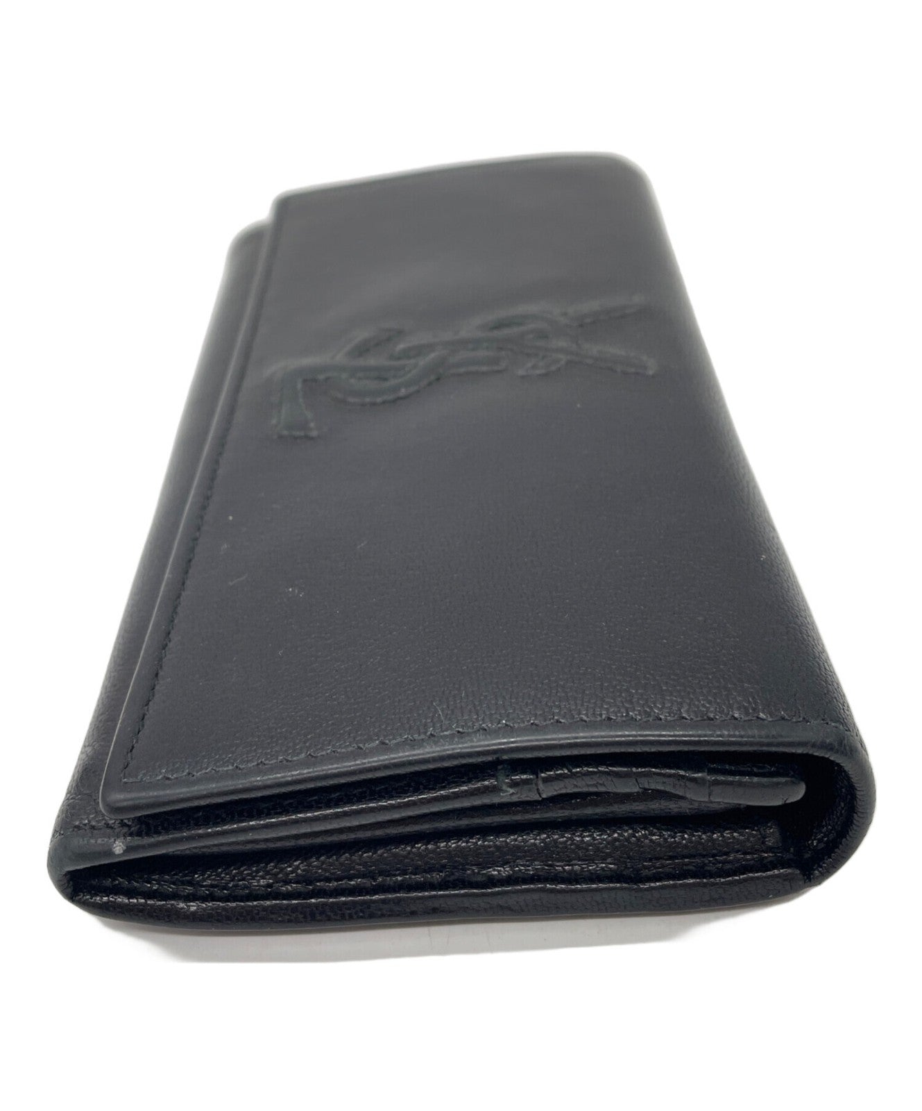 Saint Laurent Flap Wallet Long Purse YSL Cassandra Black Authentic
