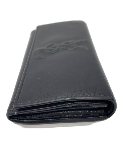 Saint Laurent Flap Wallet Long Purse YSL Cassandra Black Authentic