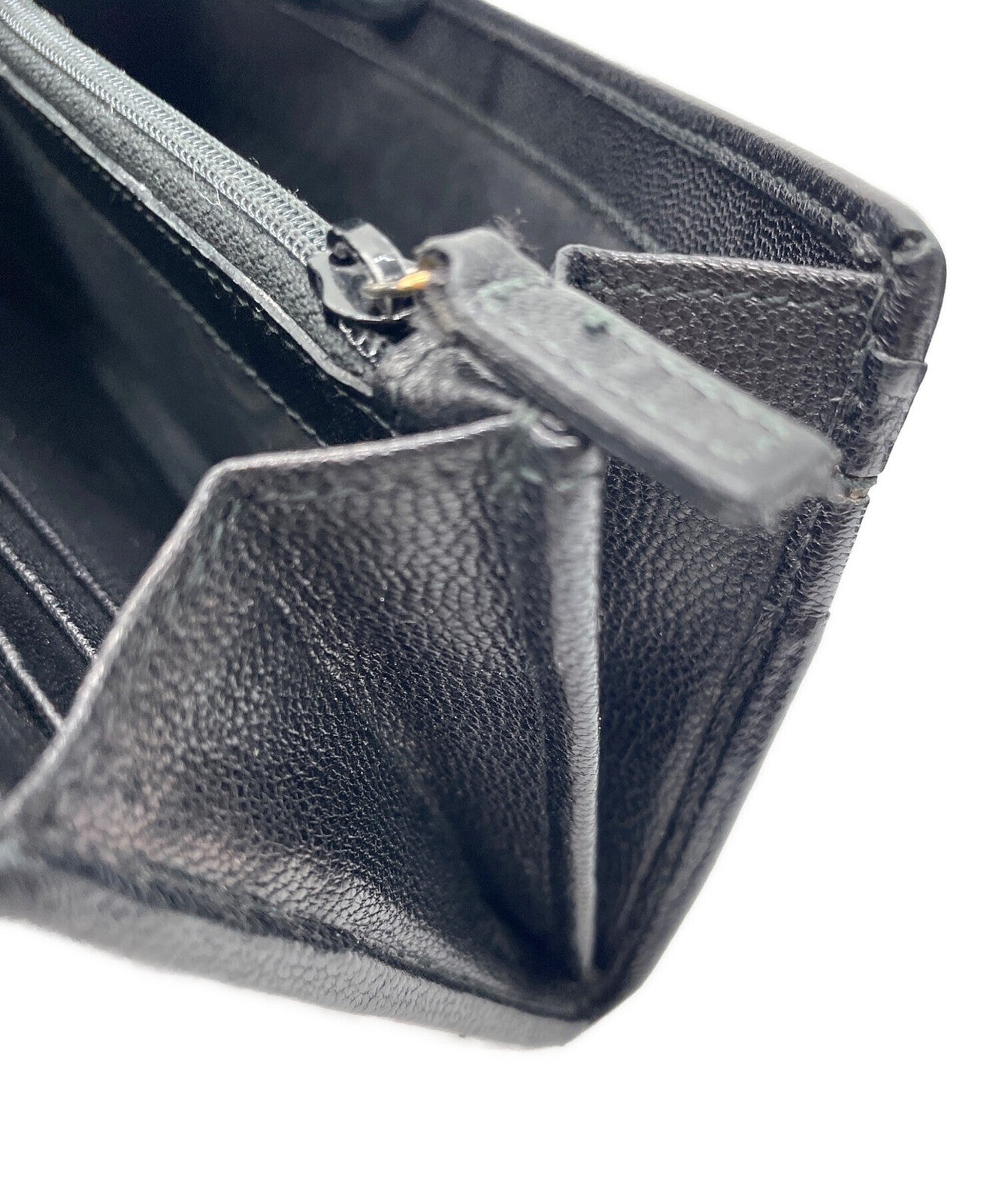 Saint Laurent Flap Wallet Long Purse YSL Cassandra Black Authentic