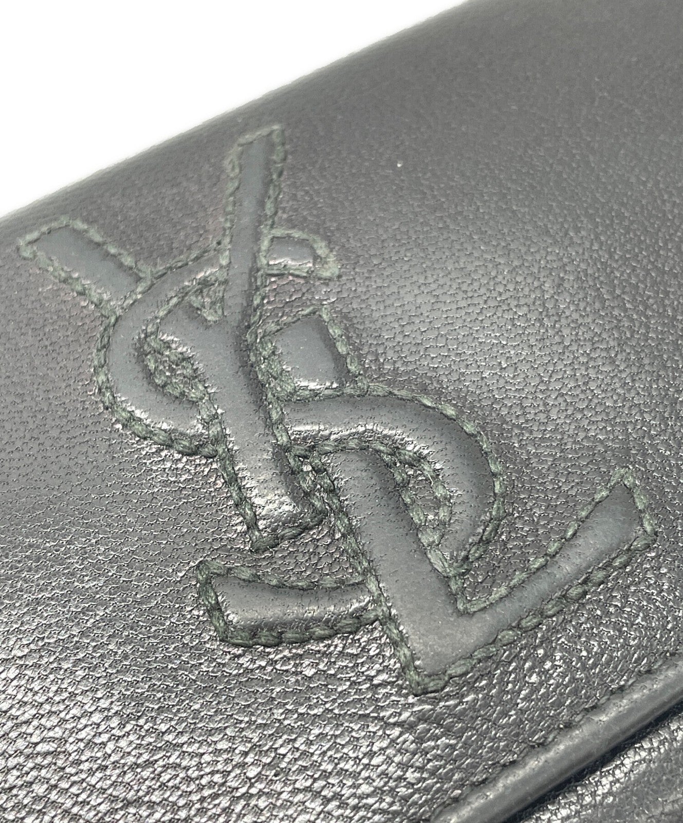 Saint Laurent Flap Wallet Long Purse YSL Cassandra Black Authentic